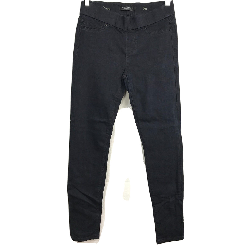 Liverpool‎ Jeans Womens Sz 2 Black Denim Legging Stretch Jeggings 26